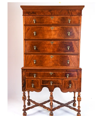 Antique William & Mary Two-Piece Highboy Chest Cover