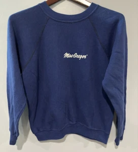 Vintage 1970s MacGregor Raglan Crewneck Sweatshirt Navy Blue Medium - Picture 1 of 5