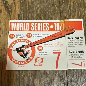 Boleto Serie Mundial GM 7 1971 Roberto Clemente HR Piratas Top Orioles⚾️ - Imagen 1 de 2