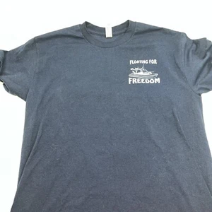 US Coast Guard Defensively Drifting Floating For Freedom Blue Medium T-Shirt - Picture 1 of 7