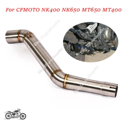 Tubo de escape de enlace medio de acero inoxidable 51 mm deslizante para CFMOTO 400 650NK 400 650MT Foto 1 de 4