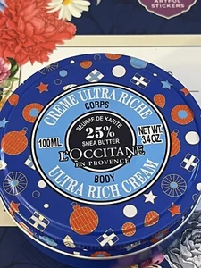 L’Occitane Ultra Rich Cream 3.4 oz~ Body Cream ~ New & Sealed ~ Holiday Tin!!! - Picture 1 of 4