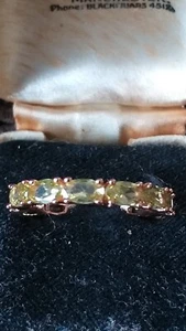 Vintage 1990-s 14 Ct Rolled Gold Peridot Ring Size UK N US 6 3/4 - Hallmarked! - Zdjęcie 1 z 10
