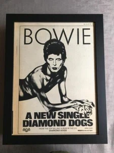 David Bowie Diamond Dogs   Framed Advert / Ad  18" x 14" - Picture 1 of 1