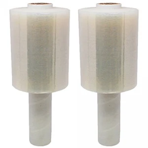 Shrink Wrap Stretch Film Clear 2 Rolls 5"x1000 80 Gauge with Handle - Picture 1 of 2