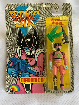 1986 年 LJN Toys Bionic SIX "MADAME-O" 压铸金属可动人偶 Blister Pack — 第 1/4 张图片