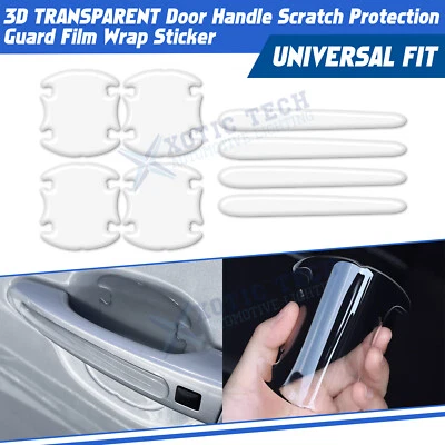 Anti-Scratch Transparent Car Door Handle Bowl Guard Protector Wrap Stickers Kit - Image 1 of 4