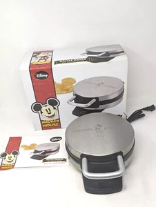 Disney Classic Mickey Mouse Waffle Maker Brushed Stainless Steel DCM-1 - Works - Picture 1 of 17