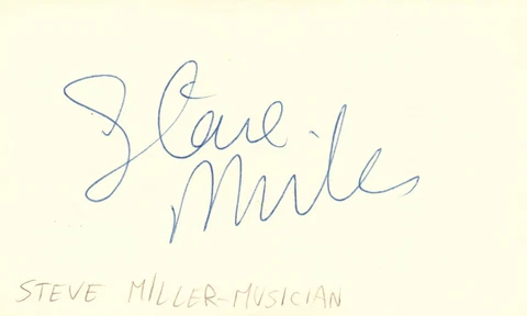 Steve Miller Musician Rock Music Autographed Signed Index Card JSA COA Cover