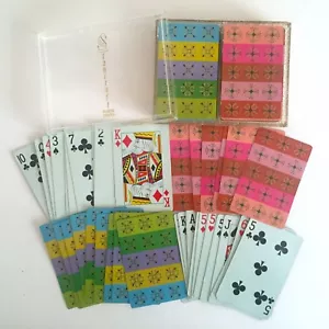 VINTAGE MID CENTURY MODERN DOUBLE DECK LUCITE BOXED SET STANCRAFT PLAYING CARDS - Picture 1 of 5