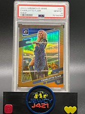 2022 WWE Chronicles Charlotte Flair Donruss Optic Gold Prizm /10 SSP PSA 10