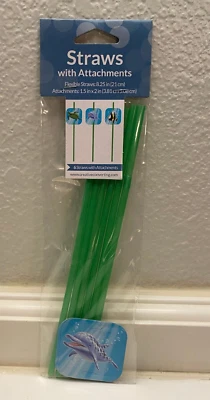 Ocean Birthday Party Plastic Tropical Fish Straws w/Attachments 6 count - Image 1 of 2