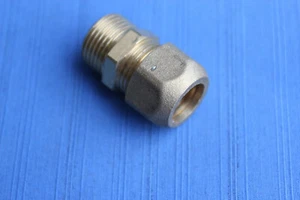 AK021-Messing Klemmringverschraubung Kupplung 12mm x 3/8" Außengewinde - Bild 1 von 1