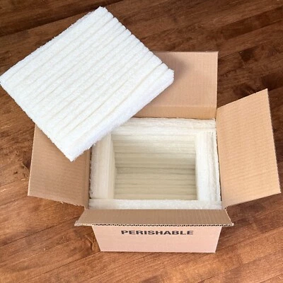 Компостируемые изолированные панели охладителя из крахмальной пены в коробке для доставки 9x9x7 внутри - Изображение 1 из 4