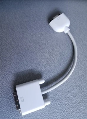 Genuine Apple Mac MacBook Pro Male DVI to VGA Monitor 6 Inch Long Adapter Cable - Image 1 of 4
