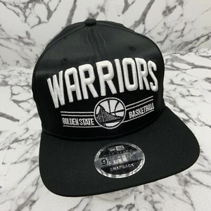 Men's New Era Cap Glossy Black Golden State Warriors 9FIFTY NBA - Picture 1 of 7