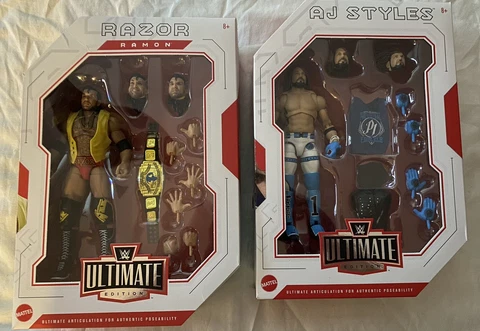 WWE Mattel Ultimate Edition Wave 16 AJ Styles And Razor Ramon  New Cover