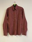 M&S men check pattern button up shirt red | black size M