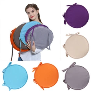 けKitchen Solid Round Chairs Seat Cushions Pads With Straps Tie On Chair Dining - Picture 1 of 17