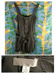 Temt 12 Playsuit NWT Charcoal Grey Shirred Pockets New adjustable straps romper - Picture 1 of 12