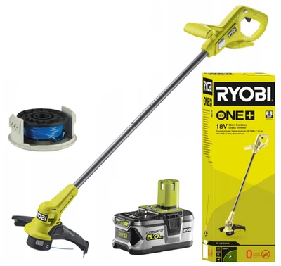 Ryobi Akku-Rasentrimmer 18V RY18LT23A-0 Schnittbreite 23 cm + Akku 5Ah RB18L50 - Bild 1 von 4