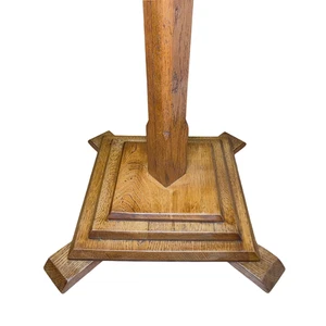 Lámpara de pie Art Deco de roble macizo - Base escalonada geométrica - Vintage 147 cm de alto - Imagen 1 de 20