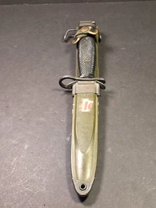 RARE! Vintage US Military M8A1 Bayonet Scabbard PWH & Bayonet Knife - WWII Korea - Picture 1 of 11