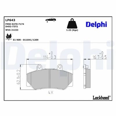 DELPHI Plaquettes de frein Avant pour VOLVO 940 Kombi (945) 960 II Kombi (965) - Photo 1/4