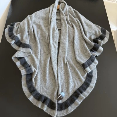 Portolano 100% Cachemira Grande Envolvente Bufanda Chal 38 x 82 Gris Volantes Nuevo Foto 1 de 4