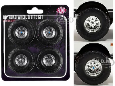 "OFFROAD" 35" MAG WHEEL & TIRE SET OF 4 PCS FOR 1/18 MODELS BY ACME A1807716W - Image 1 of 3