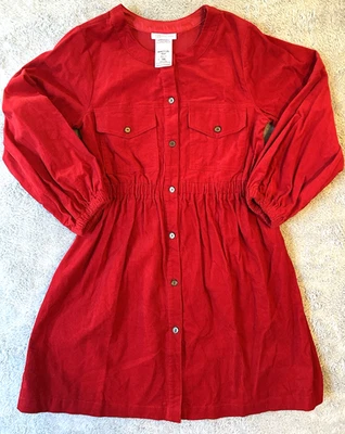 Vestido Western Bonnie Jean Big Girl 16 Rojo Pana Manga Larga Foto 1 de 4