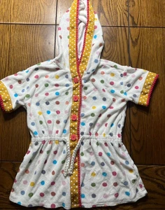 Matilda Jane Sunfish Cover Up EUC Girls Camp MJC Dot Hooded Swim Size 4 - Picture 1 of 3
