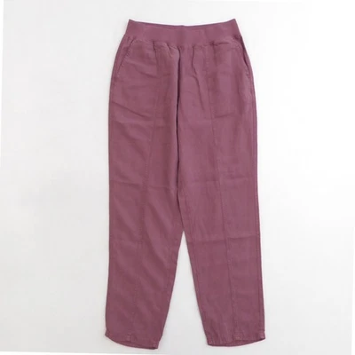 Pantalones Faberty Arlie para mujer palo de rosa púrpura cintura elástica talla pequeña lino Lyocell Foto 1 de 4