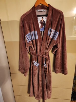 Albornoz Esquimal Hombre L - Bata Terciopelo Marrón Mezcla Algodón con Cinturón y Bolsillos... Foto 1 de 4