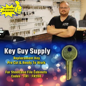 FR1-FR200. Brand new key for Steelcase file cabinet lock. Pre Cut To Your Code. - Picture 1 of 1