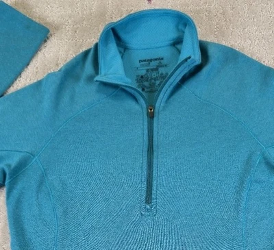 Patagonia Capilene 3 Base Layer Midweight 1/4 Zip Blue Pullover Women's Small - Image 1 of 4