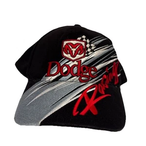 Vintage 90’s Dodge Racing Black Adjustable Hat Embroidered Dodge Ram - Picture 1 of 8