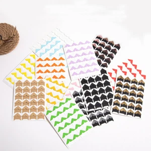 24 Self-adhesive Photo Corner Stickers Picture Corners Mounts Gold Silver Decals - Picture 1 of 40