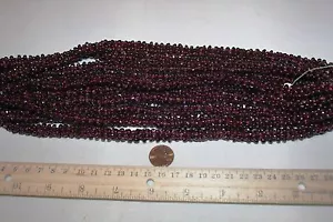 Cuerda de piedra con cuentas largas de 23-25" * granate * - Imagen 1 de 3