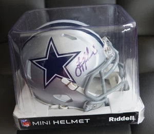 Minicasco Troy Aikman Firmado Autógrafo Dallas Cowboys Salón de la Fama Cantón - Imagen 1 de 3