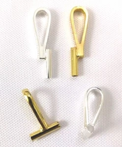 set lot 4 pcs Pin Brooch to Pendant Jewelry Converters Gold and Silver tone - Picture 1 of 4