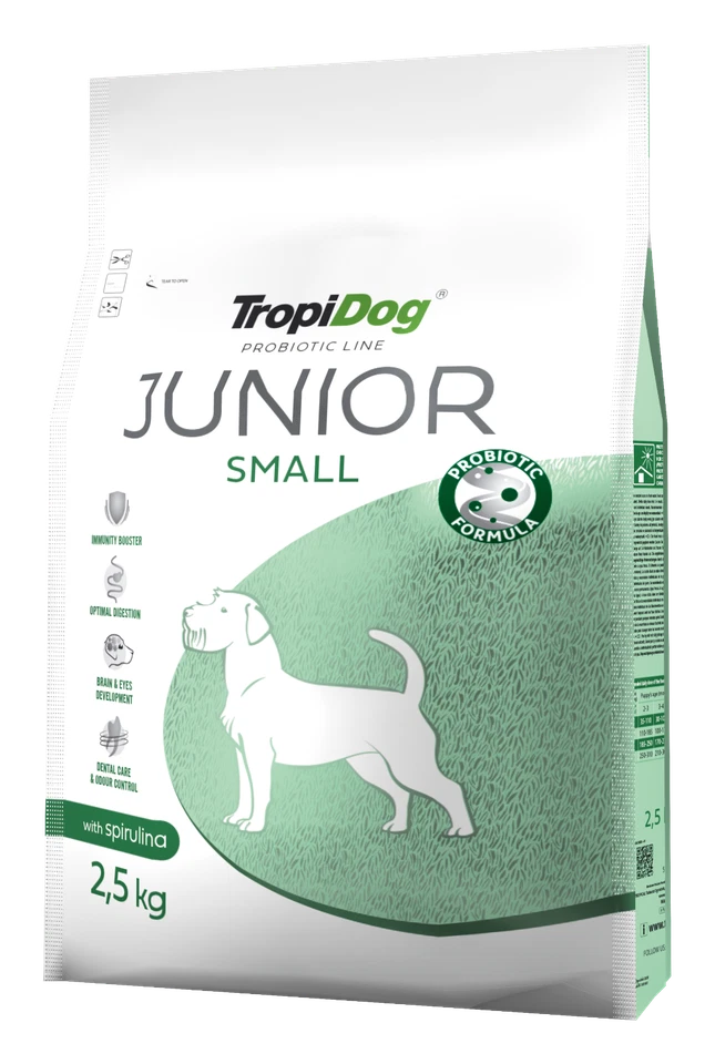 TropiDog Probiotic Line Junior Small 2,5kg Hunde Futter mit Spirulina Lamm Lachs - Bild 1 von 1