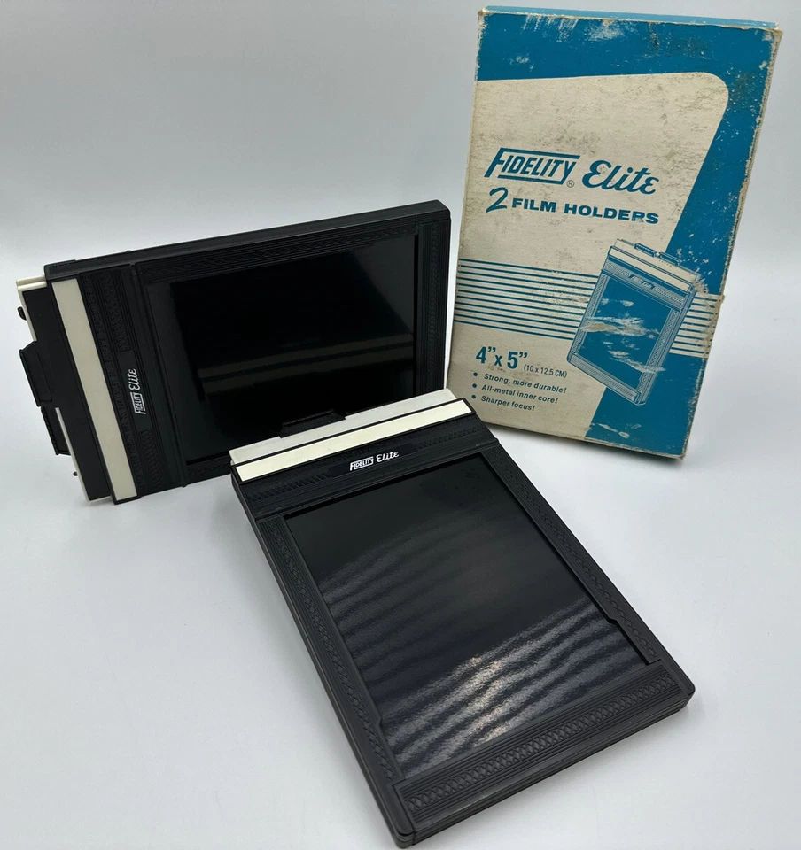 FIDELITY ELITE 4"x5" Camera Film Holders (2 in the box) New and Unused in Box - Image 1 of 4
