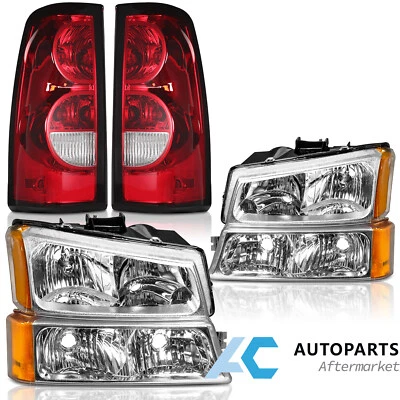 For 2003 2004 2005 2006 Chevy Silverado Headlights Tail Lights Assembly Set Foto 1 de 4