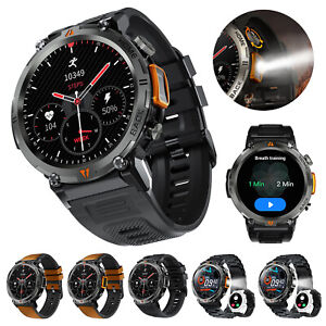 Bluetooth Smart Watch Full Touch Screen Health Monitor Clock w/ Flashlight Gift