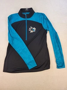 San Jose Sharks Pullover Womans Large Fanatics Pro 1/4 Zip Mock Neck NHL Hockey - Picture 1 of 11