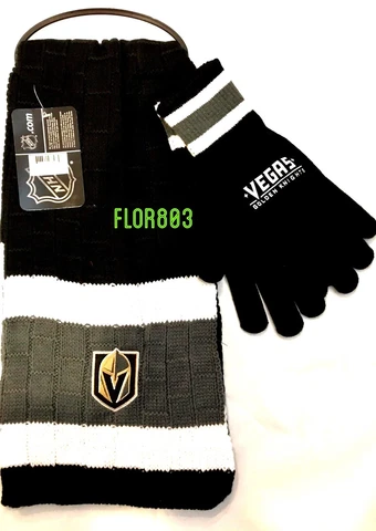 NHL Vegas Golden Knights Knit scarf and Gloves Gift set -Officially Licensed Cover