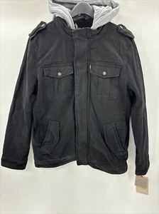 NWT Levi's Men's Washed Cotton Military Jacket Black Size XS - Picture 1 of 3