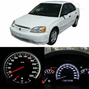 White Instrument Gauge Cluster Light Bulbs LED Kit For 2001-2005 Honda Civic MT - Picture 1 of 7