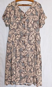 Edinburgh Woollen Mill Isle Collection Linen Blend Floral Tea Dress UK 12 - Picture 1 of 8